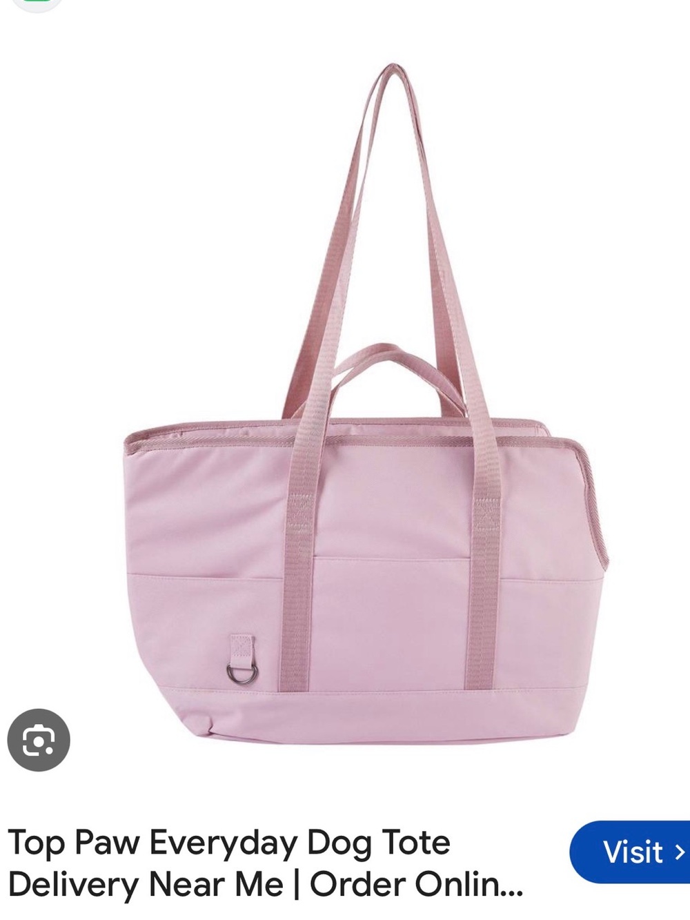 Top Paw Light Pink Pet Tote with Dual Straps